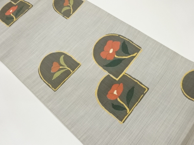 JAPANESE FUKURO OBI / WOVEN ABSTRACT FLOWER